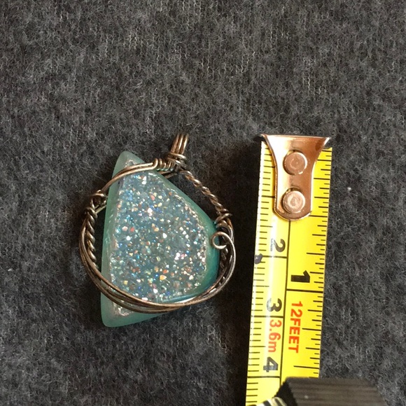 Light Blue Druzy Pendant - Picture 5 of 12